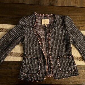 Rebecca Taylor Tweed Blazer - Navy and Pink, Like New